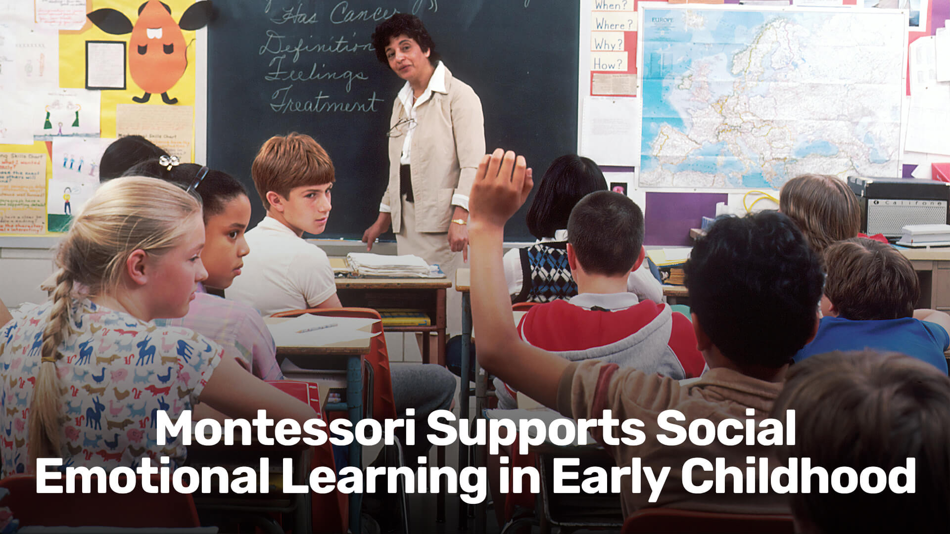 Montessori children practicing social emotional learning through conflict resolution in the classroom